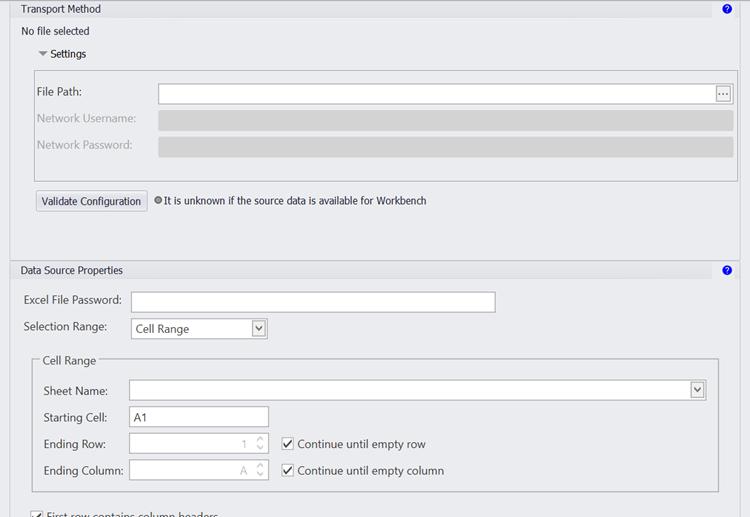 Connecting to Excel Data in Workbench 4