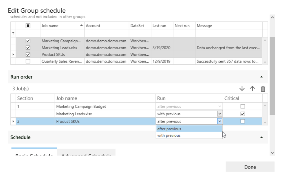 Group Scheduling for Workbench 5 Jobs