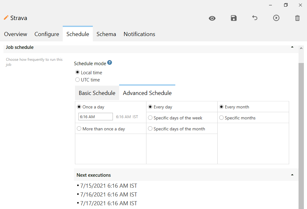 Scheduling a Job in Workbench 5.1