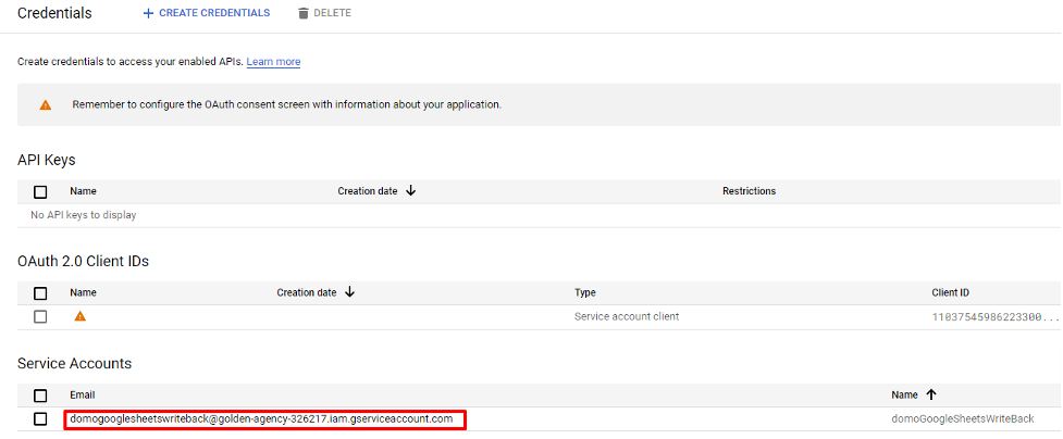 Google Sheets Writeback Connector