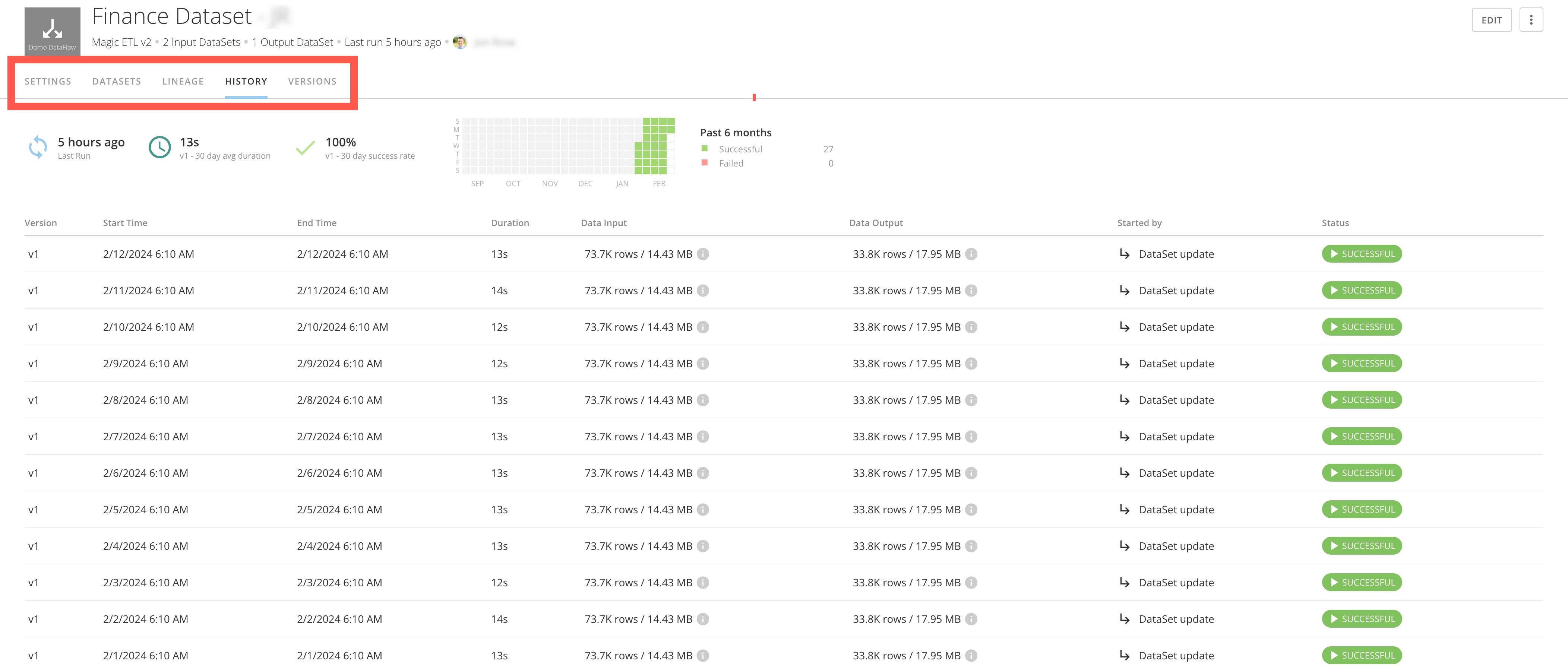 Viewing DataFlow Details