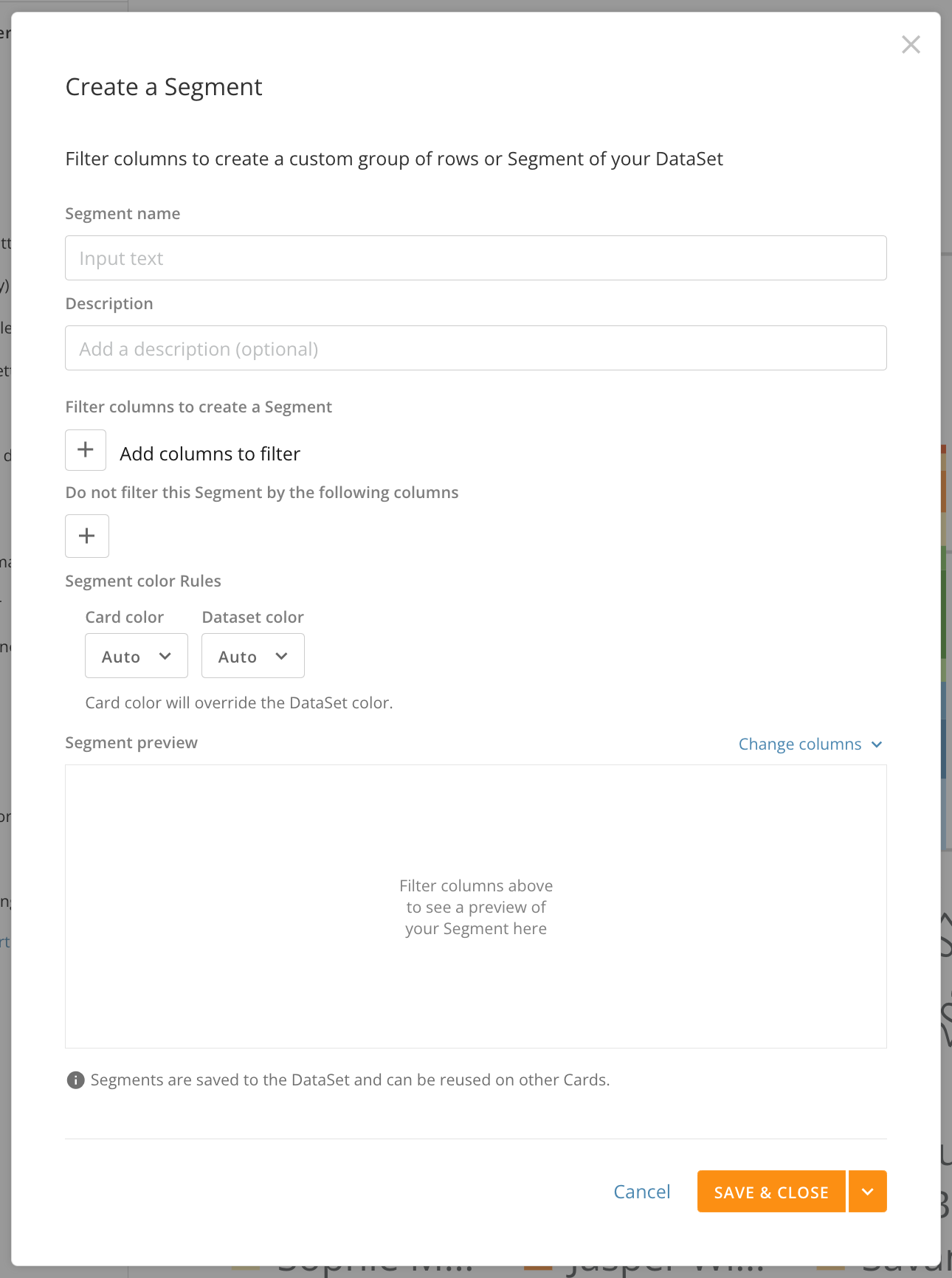 Create Segments in Analyzer