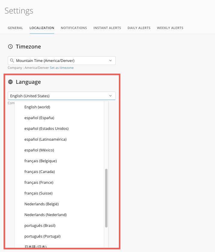 Configure Language Settings