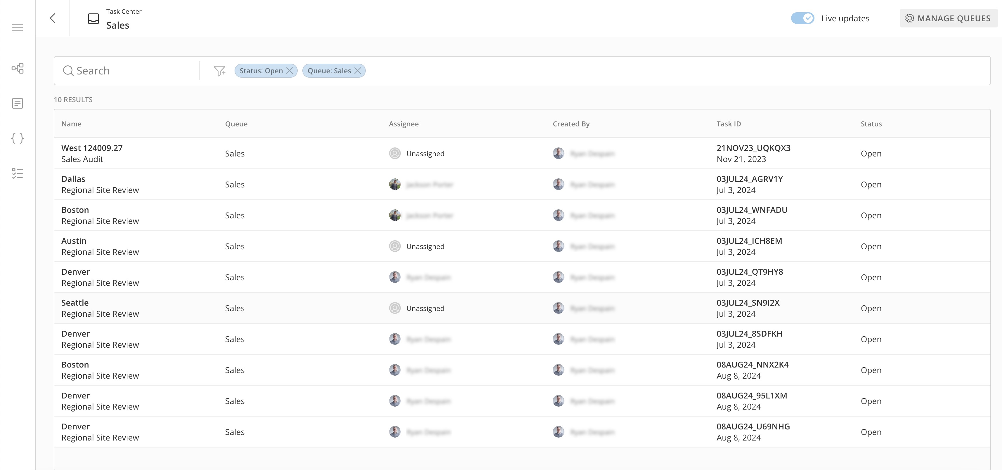 Monitor Queues in Task Center