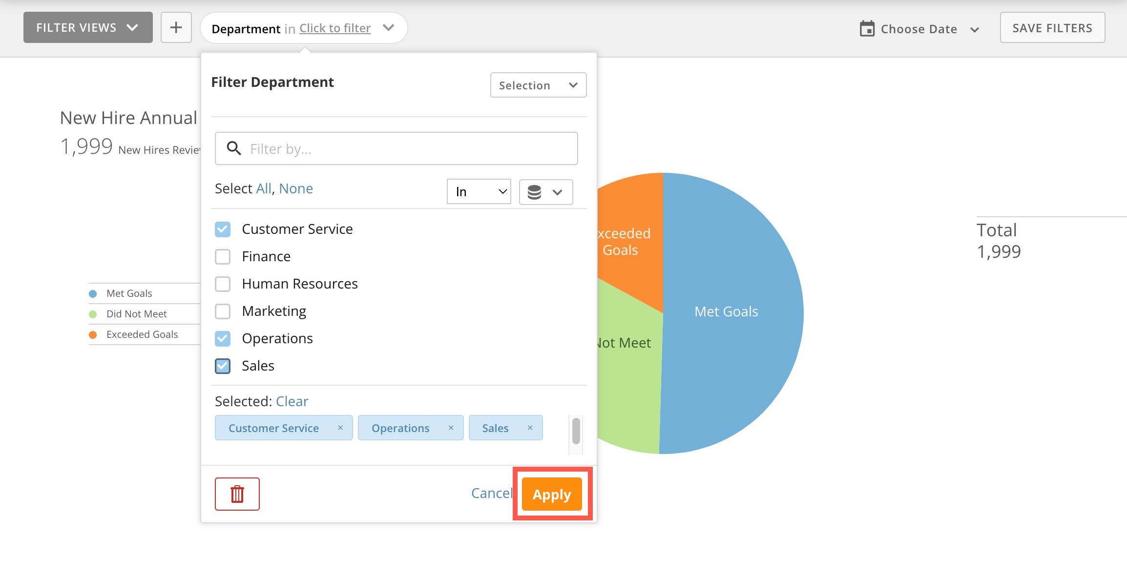 Page Filters and Filter Views on Dashboards