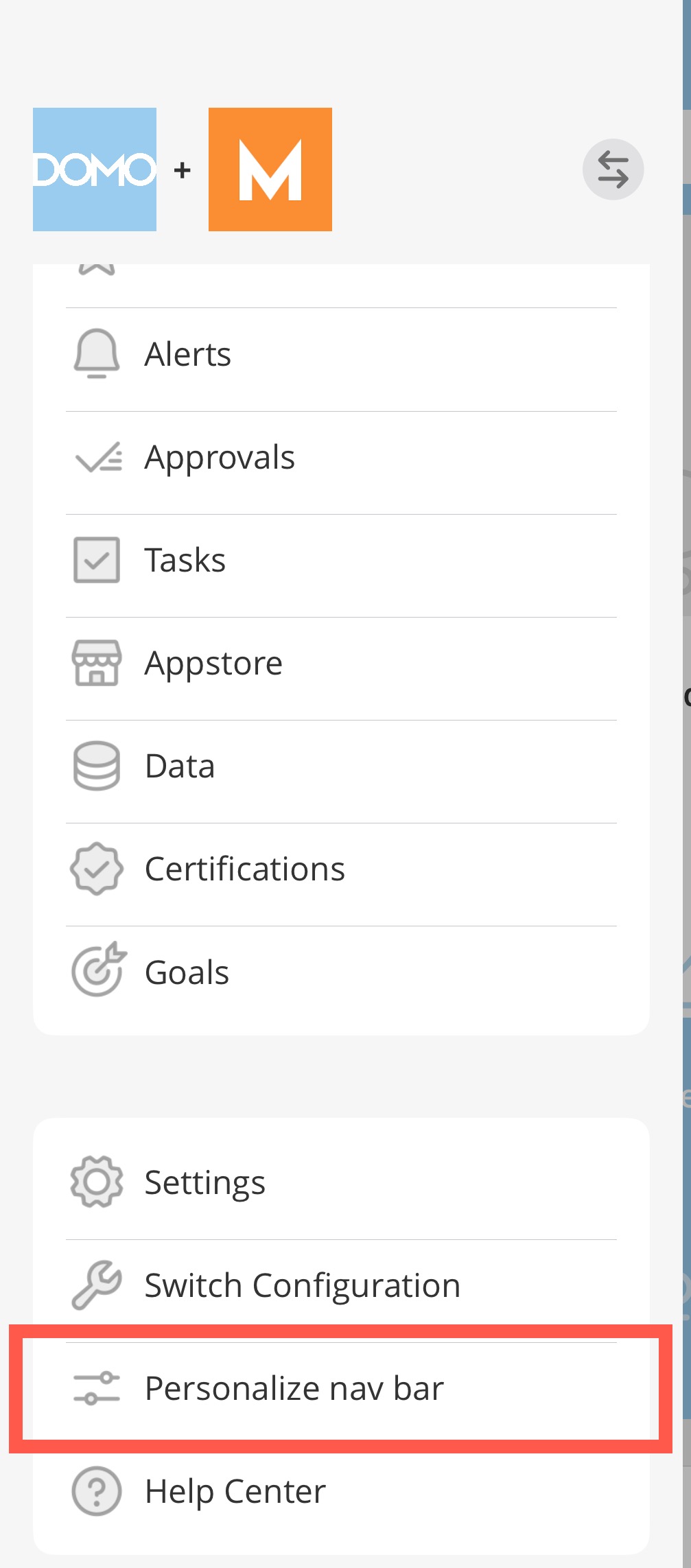 Customize Domo Mobile App