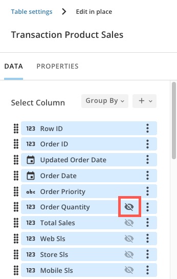 Explore Data with Table Elements in App Studio