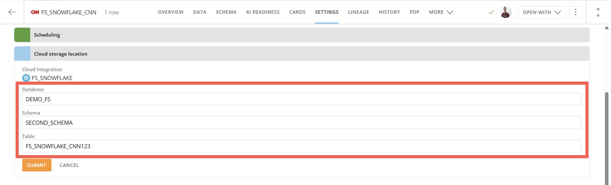 Relocate and Rename Tables Using Cloud Amplifier
