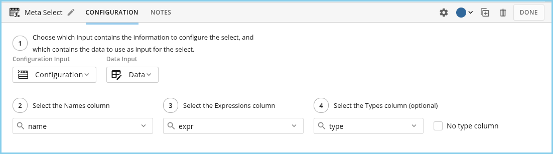 Use the Meta Select and Get Schema Tiles