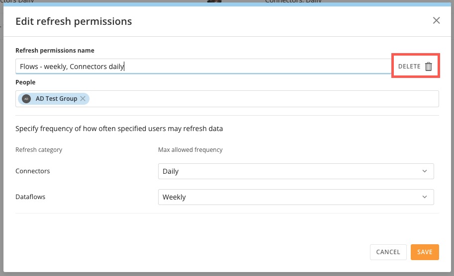 Data Refresh Permissions