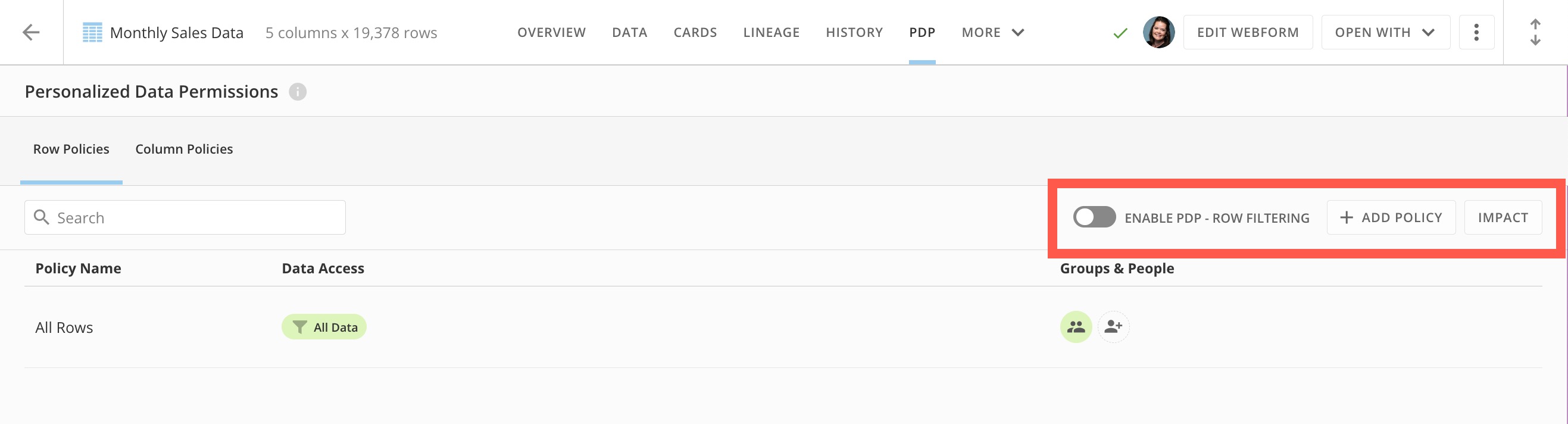 Personalized Data Permissions (PDP)