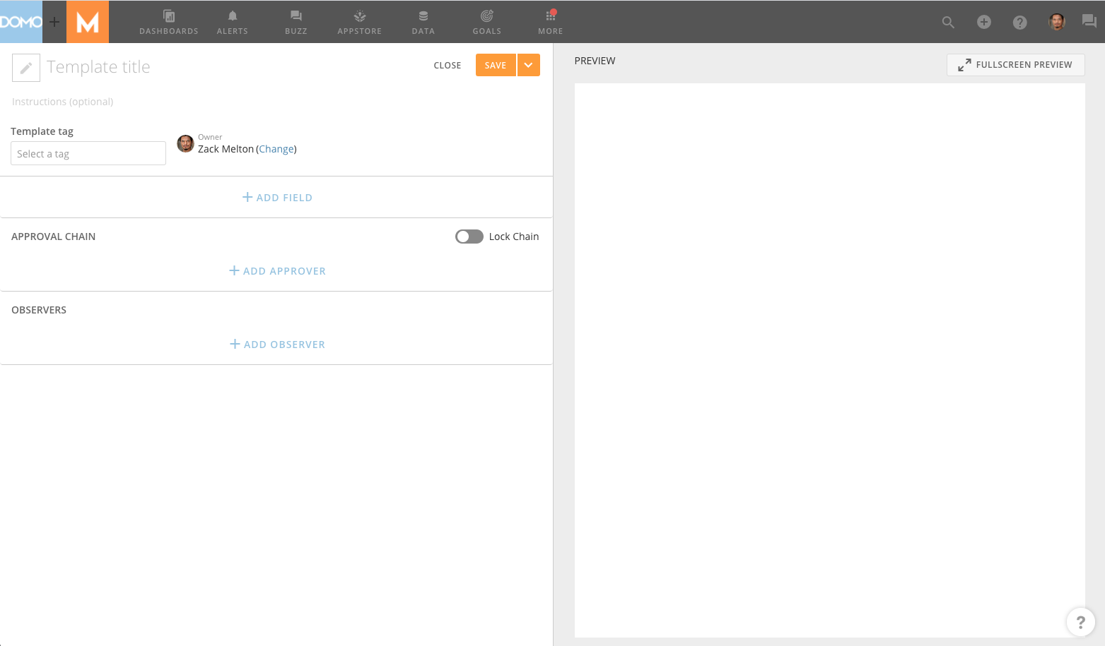 Creating a request template