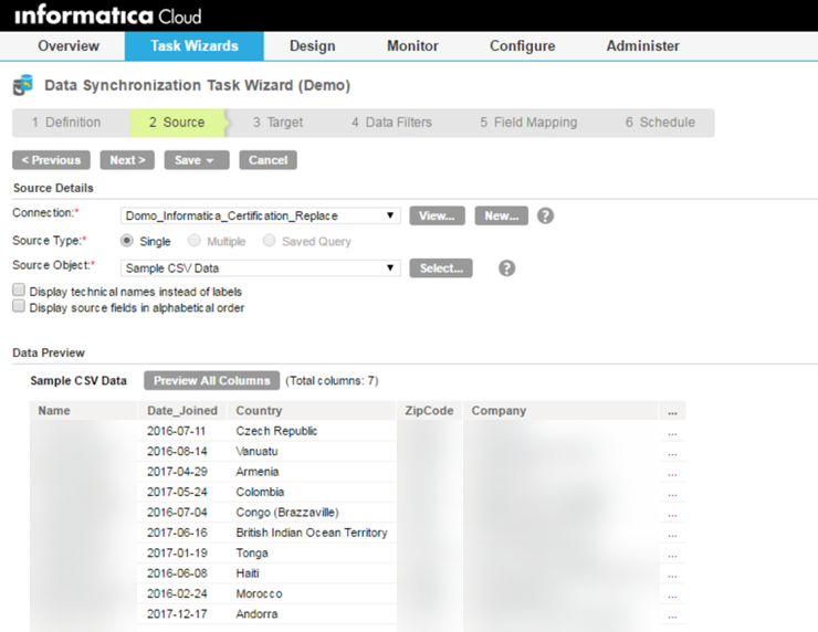 Connect to Informatica Cloud in Domo