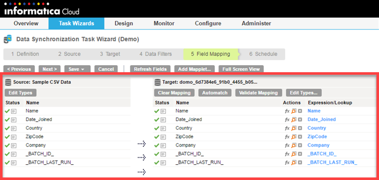 Connect to Informatica Cloud in Domo