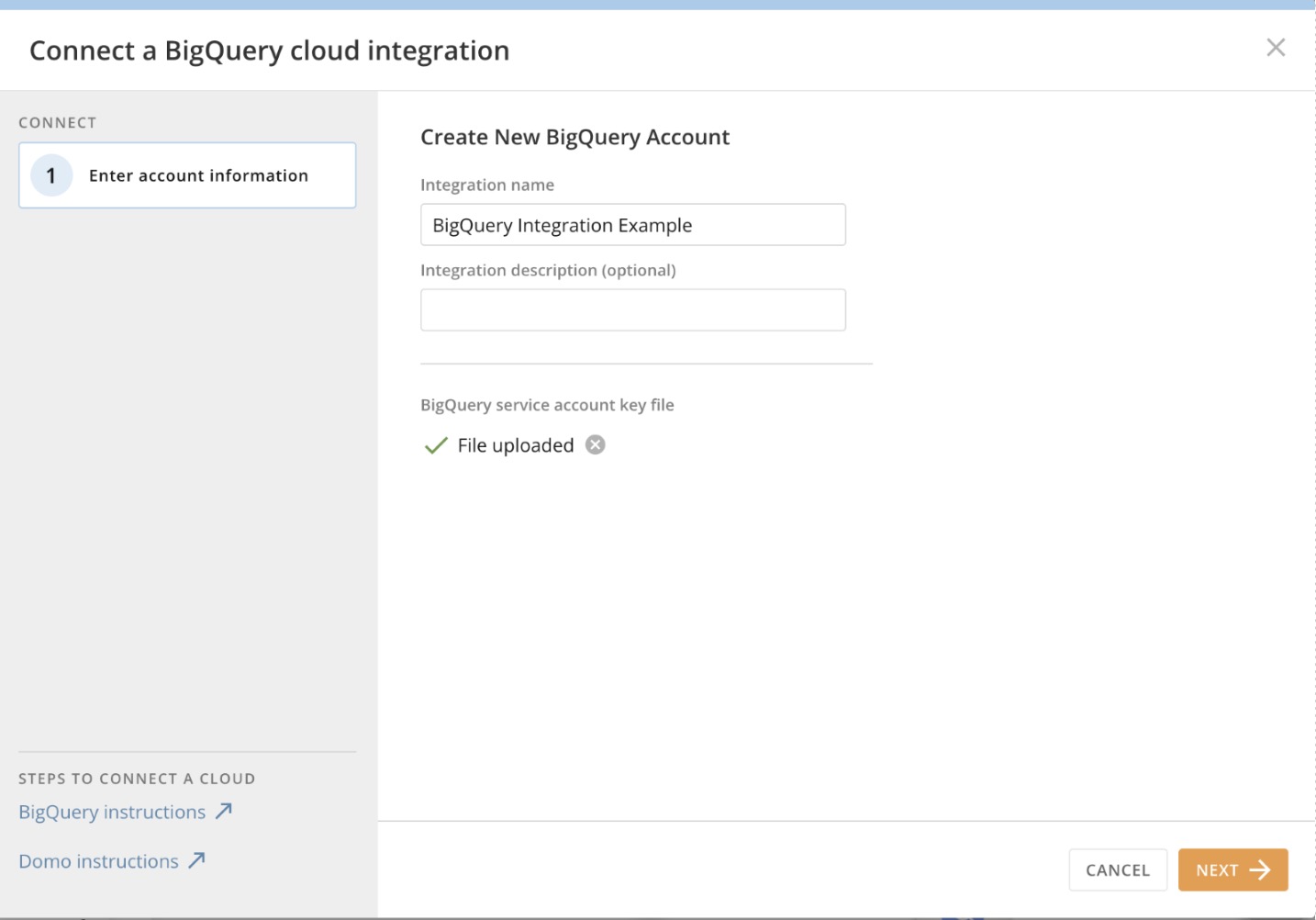 Register Google BigQuery with Cloud Amplifier
