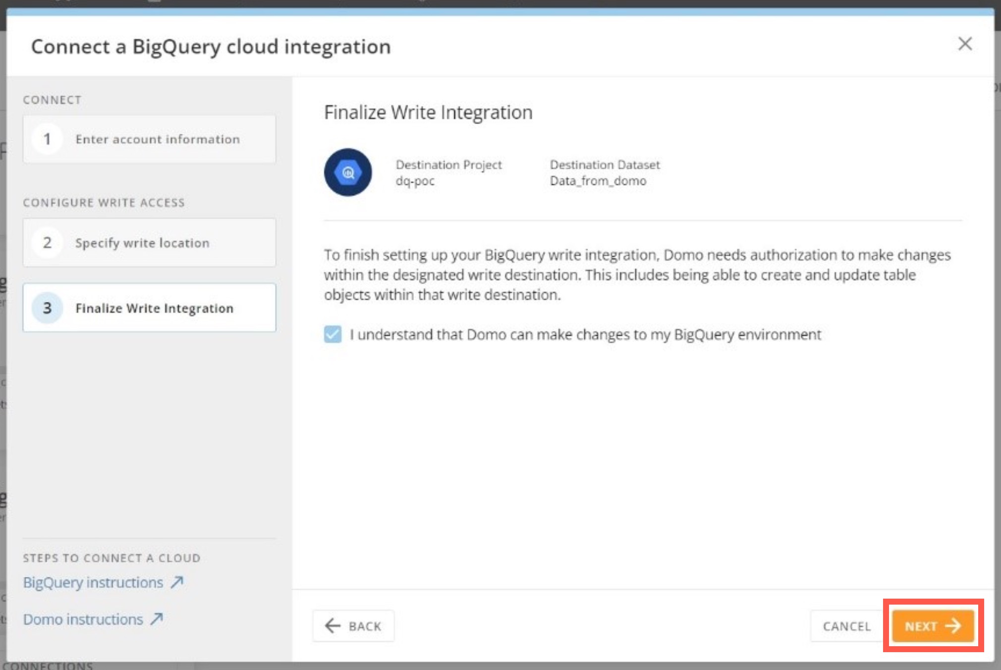 Register Google BigQuery with Cloud Amplifier
