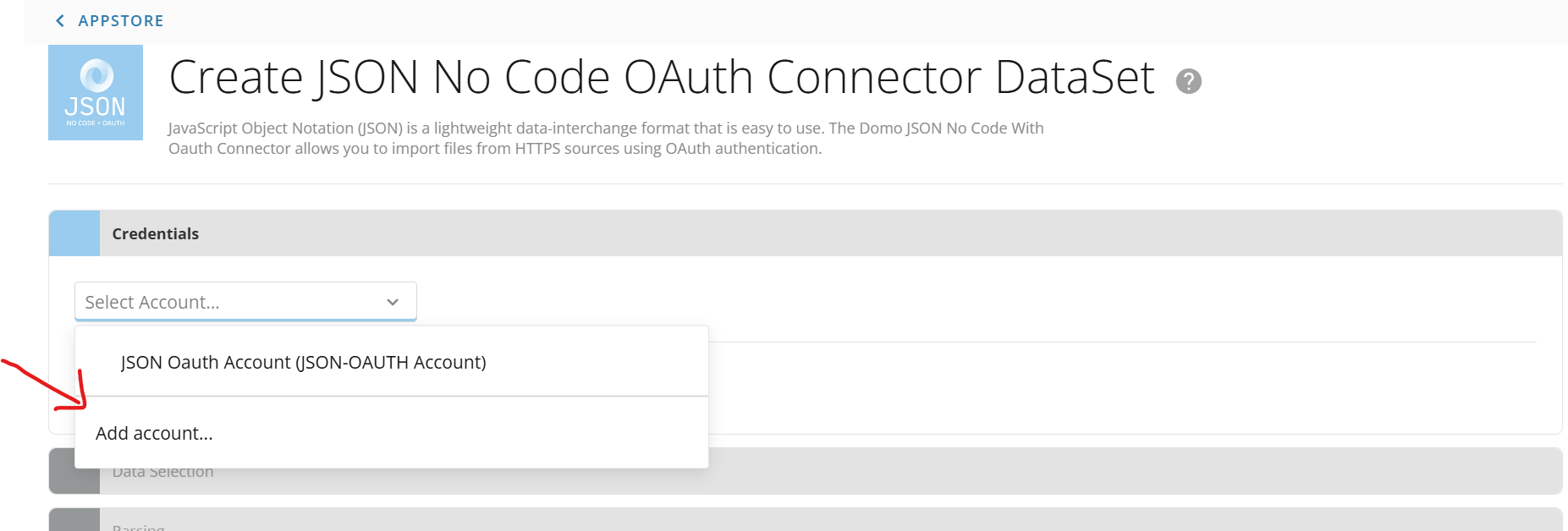 JSON No Code OAuth Connector