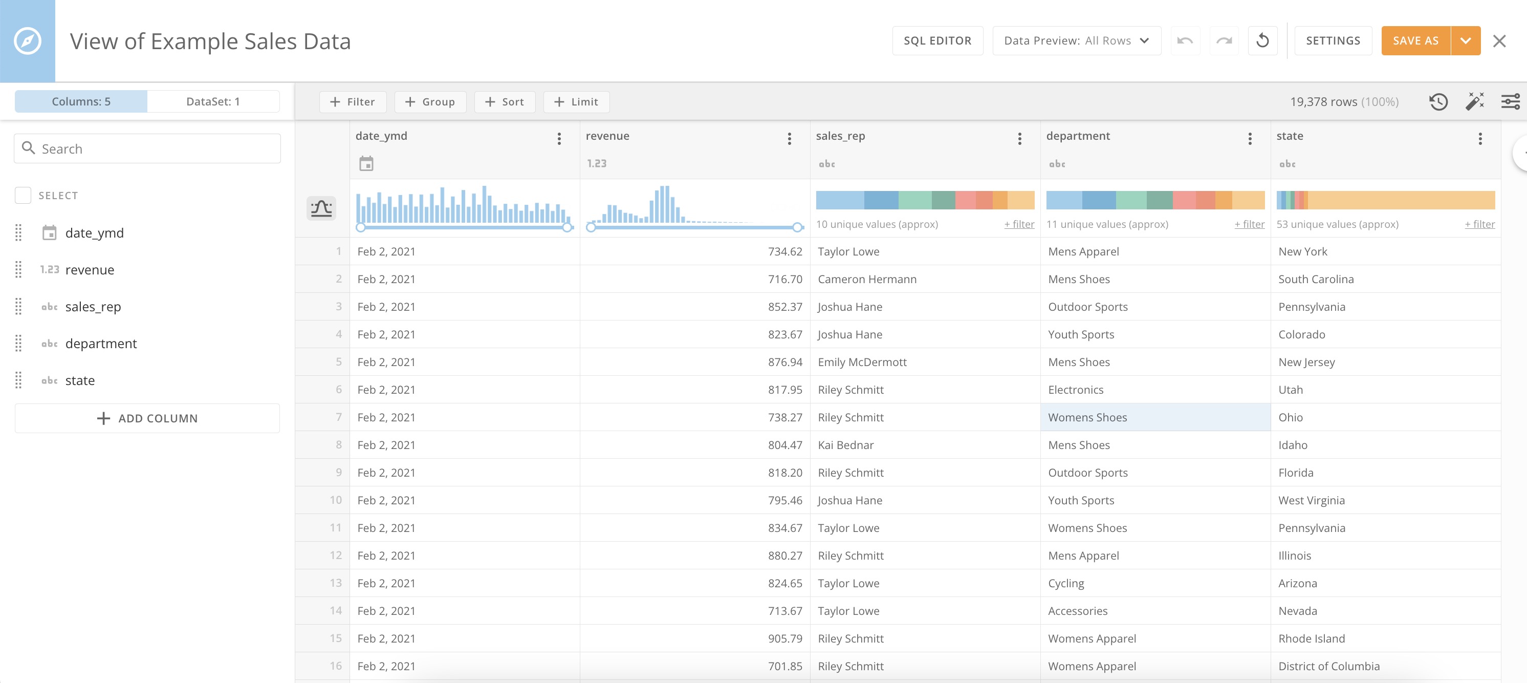 Manage DataSet Views