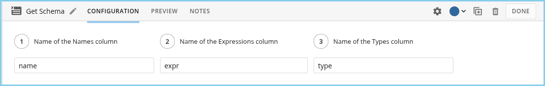 Use the Meta Select and Get Schema Tiles